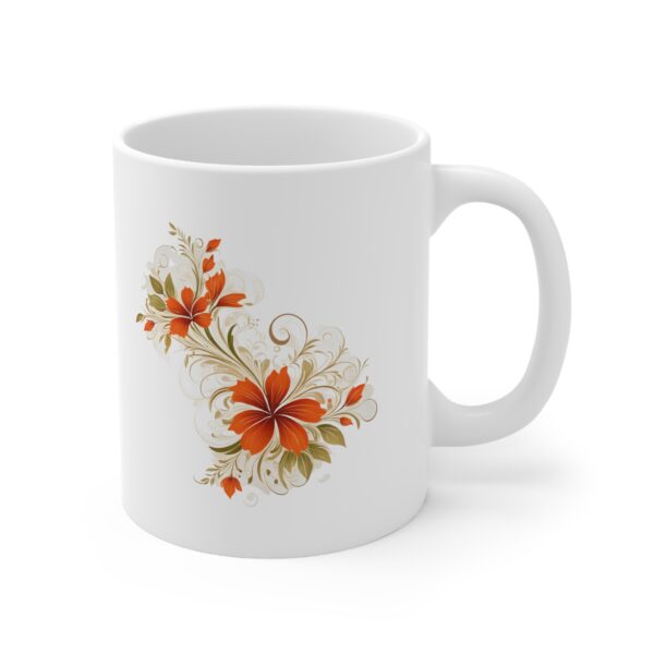 Floral Coffee Cups – Vibrant Red and Green Colors