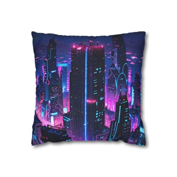 Pillowcase - Cyberpunk Style Futuristic City Skyscrapers