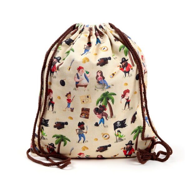 Drawstring Canvas Bag - Jolly Rogers Pirate