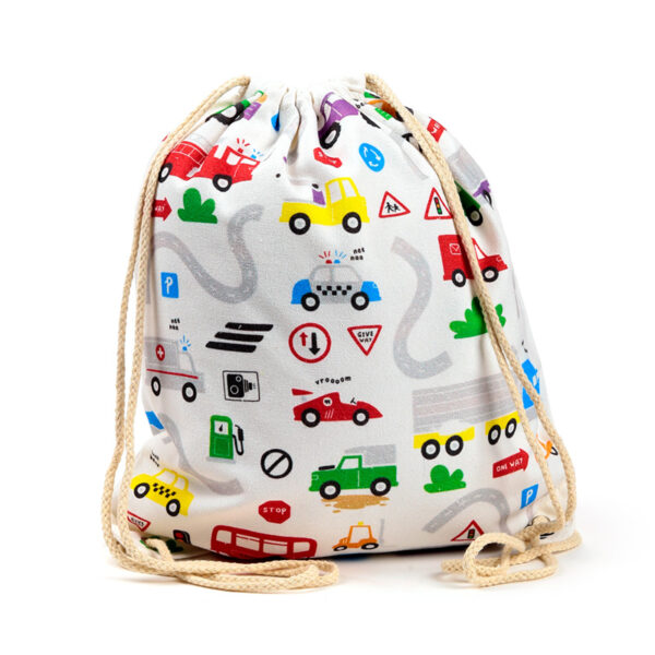 Drawstring Canvas Bag - Little Motors