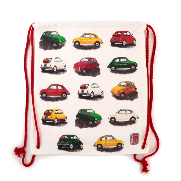 Drawstring Canvas Bag - Fiat 500 Repeat