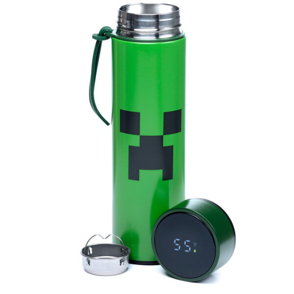 Reusable Insulated Drinks Bottle Digital Thermometer - Minecraft Creeper