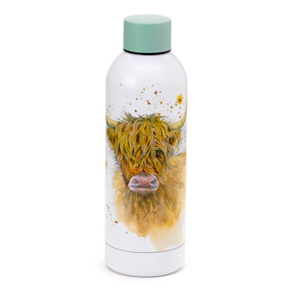 Reusable Insulated Drinks Bottle 530ml - Jan Pashley Highland Coo Cow