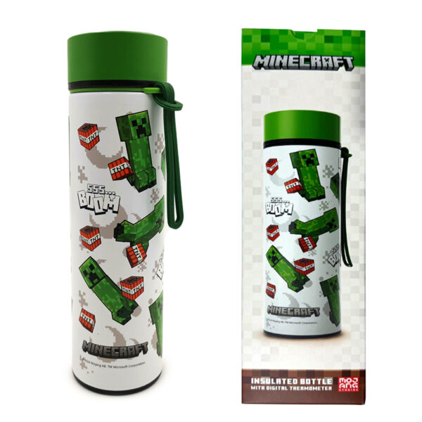 Reusable Insulated Drinks Bottle Digital Thermometer - Minecraft SSS… BOOM