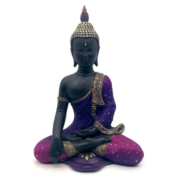 Decorative Thai Buddha Figurine - Purple & Black Dream Meditation