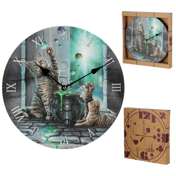 Wall Clock - Lisa Parker Hubble Bubble Cat & Kitten