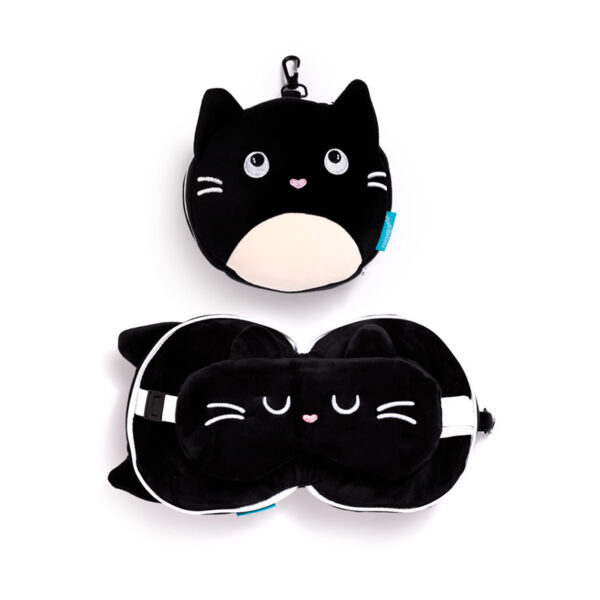 Relaxeazzz Travel Pillow & Eye Mask - Feline Fine Cat