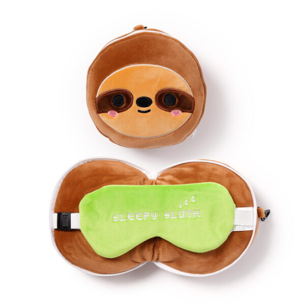 Relaxeazzz Travel Pillow & Eye Mask - Sloth