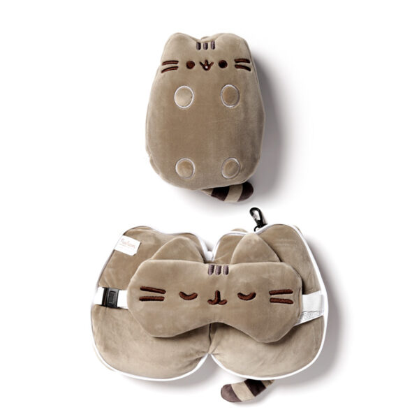 Relaxeazzz Pusheen Cat Shaped Travel Pillow & Eye Mask