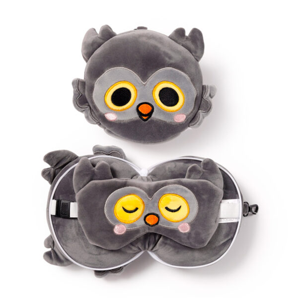 Relaxeazzz Travel Pillow & Eye Mask - Adoramals Winston the Owl