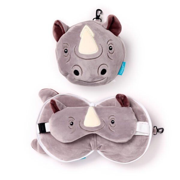 Relaxeazzz Travel Pillow & Eye Mask - Rhino