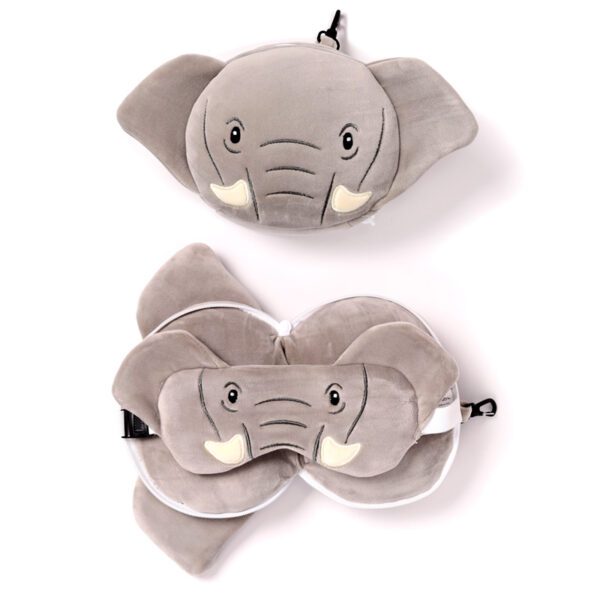 Relaxeazzz Travel Pillow & Eye Mask - Elephant