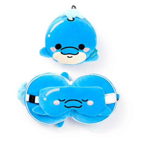 Relaxeazzz Travel Pillow & Eye Mask - Blu the Dolphin