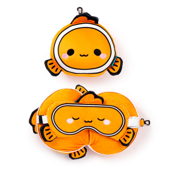 Relaxeazzz Travel Pillow & Eye Mask - Finley the Clown Fish