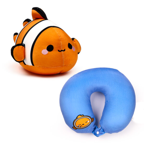 2-in-1 Swapseazzz Travel Pillow and Plush Toy - Finley the Clownfish