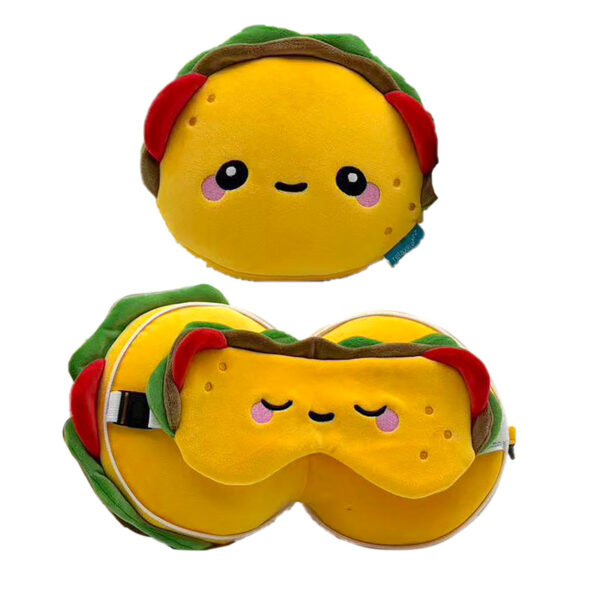 Relaxeazzz Travel Pillow & Eye Mask - Foodiemals Frida the Taco