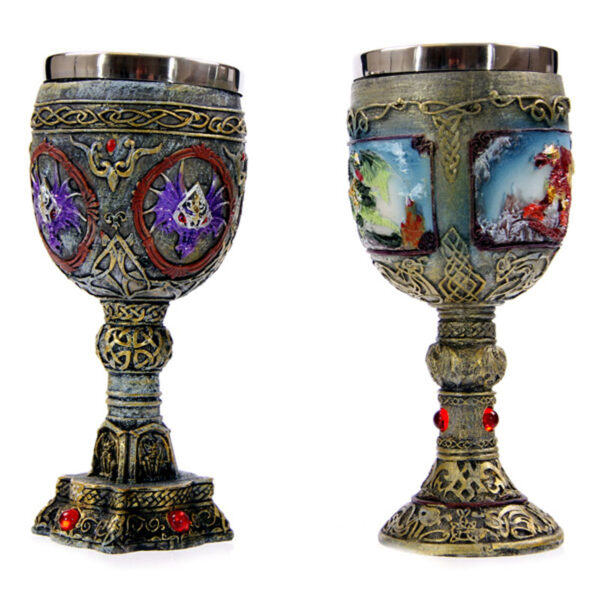 Decorative Celtic Painted Effect Dragon Goblet