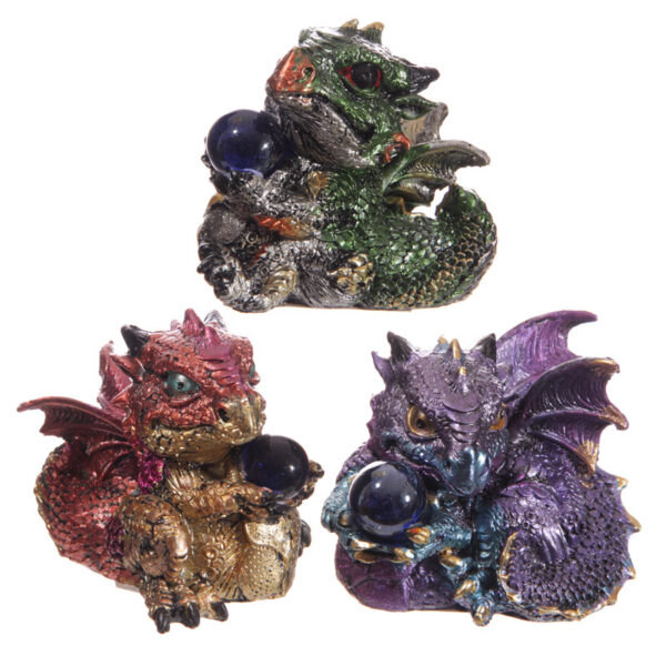 Adorable Baby Crystal Ball Cute Dragon Figurine