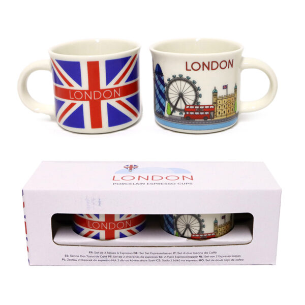 Set of 2 Porcelain Espresso Cups - London Icons