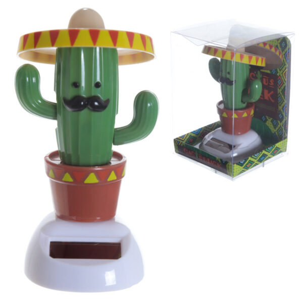 Fun Collectable Cactus Wearing Sombrero Solar Powered Pal