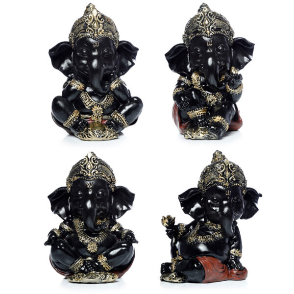 Black and Gold Ganesh – Decorative Resin Statue