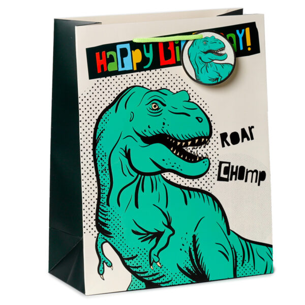 Large Happy Birthday Dinosauria Gift Bag