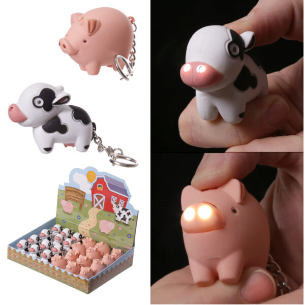 LED Light & Sound Keyring - Farmyard