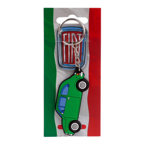 PVC Keyring - Fiat 500 Green