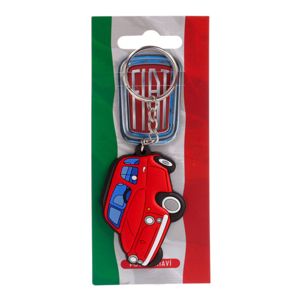 PVC Keyring - Fiat 500 Red