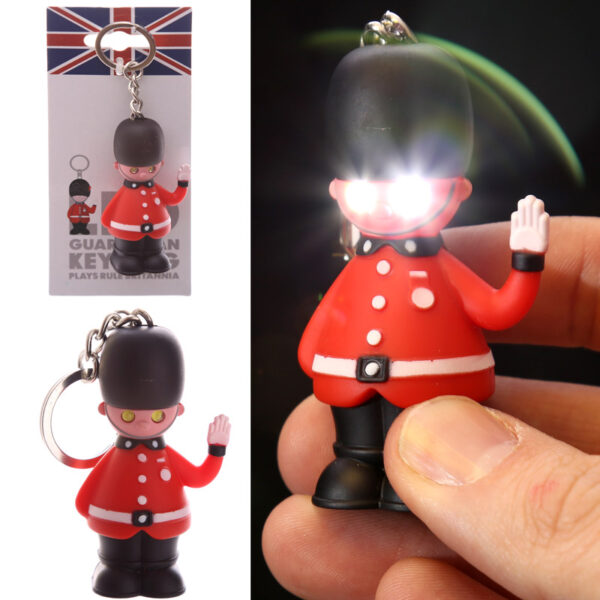 LED Light & Sound Keyring - Rule Britannia Guardsman