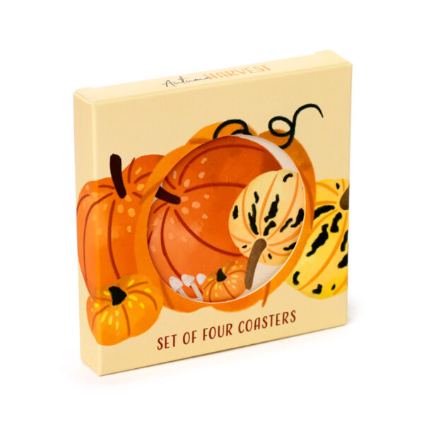 Set of 4 Cork Novelty Coasters - Autumn Harvest