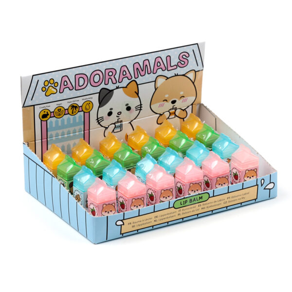 Adoramals Milk Carton Lip Balm in a Shaped Holder