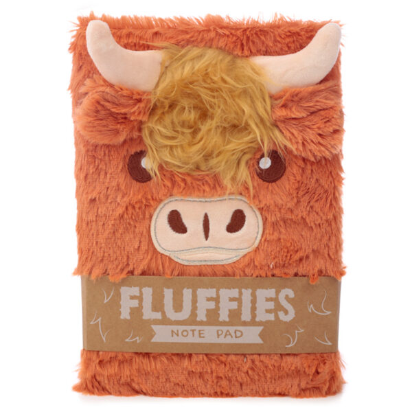 Fluffy Plush A5 Notebook - Highland Coo Cow