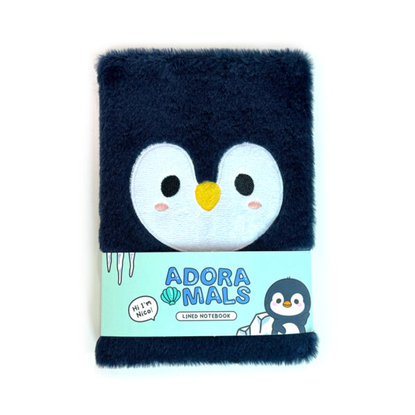 Fluffy Plush A5 Notebook - Adoramals Penguin