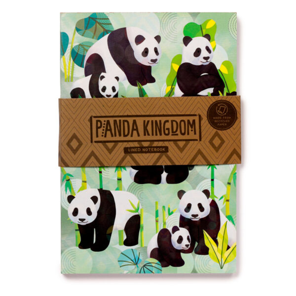 Recycled Paper A5 Lined Notebook - Panda Kingdom