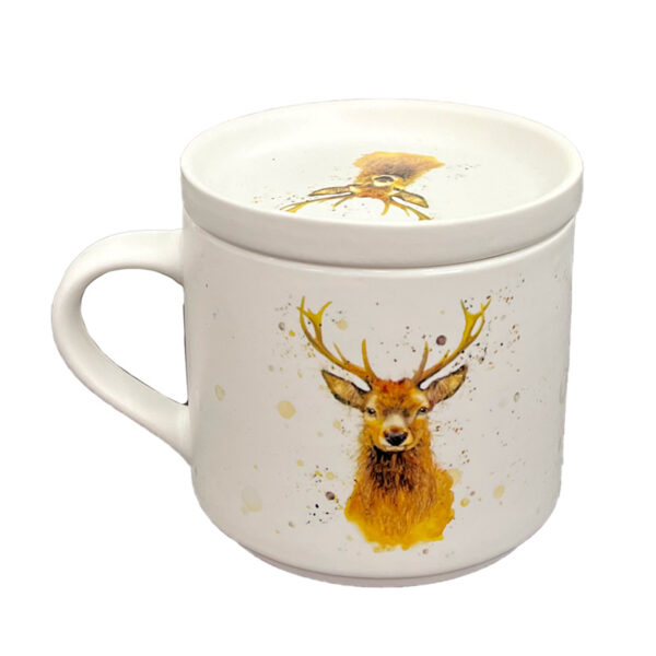 Porcelain Mug & Coaster Lid Set - Jan Pashley Stag