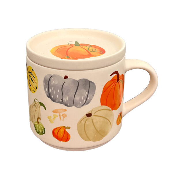 Porcelain Mug & Coaster Lid Set - Autumn Harvest