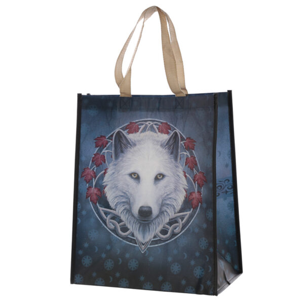 Durable Reusable Shopping Bag - Lisa Parker Guardian of the Fall Wolf