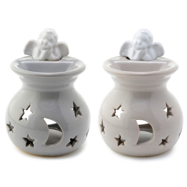 Ceramic Cherub Moon and Stars Eden Oil and Wax Burner