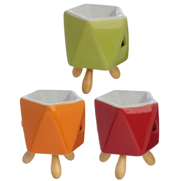 Ceramic Abstract Bold Colours Eden Oil Burner with Feet