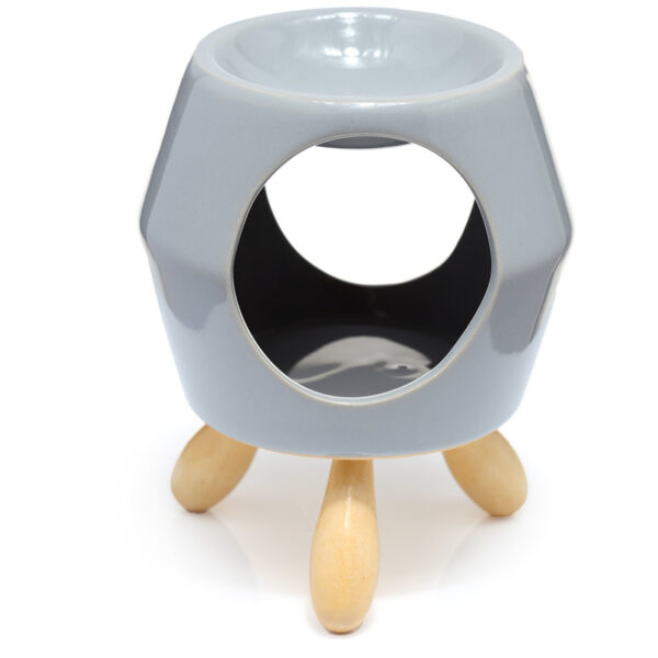 Ceramic Grey Abstract Eden Oil Burner with Feet