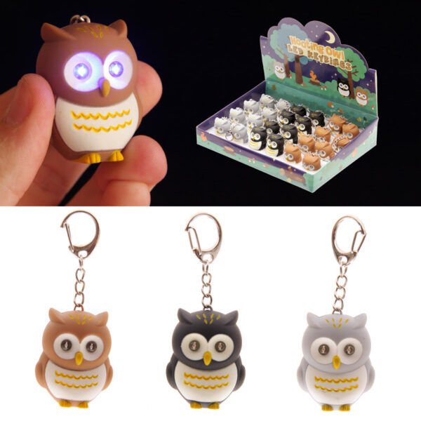 LED Light & Sound Keyring - Hooting Owl