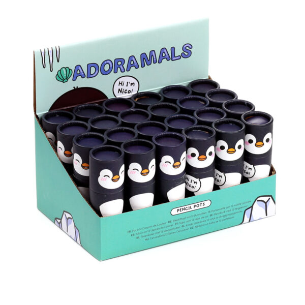 Colouring Pencil Tube - Adoramals Penguin