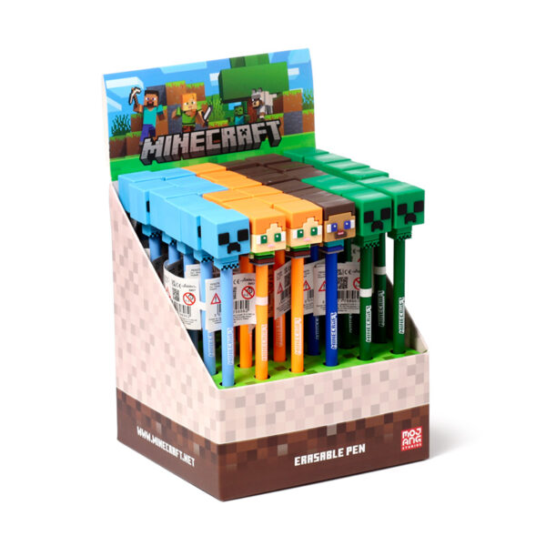 Erasable Pen with Silicone Topper - Minecraft Chibi Style