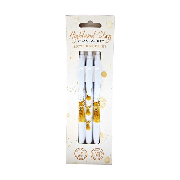 Recycled ABS 3 Piece Pen Set - Jan Pashley Stag