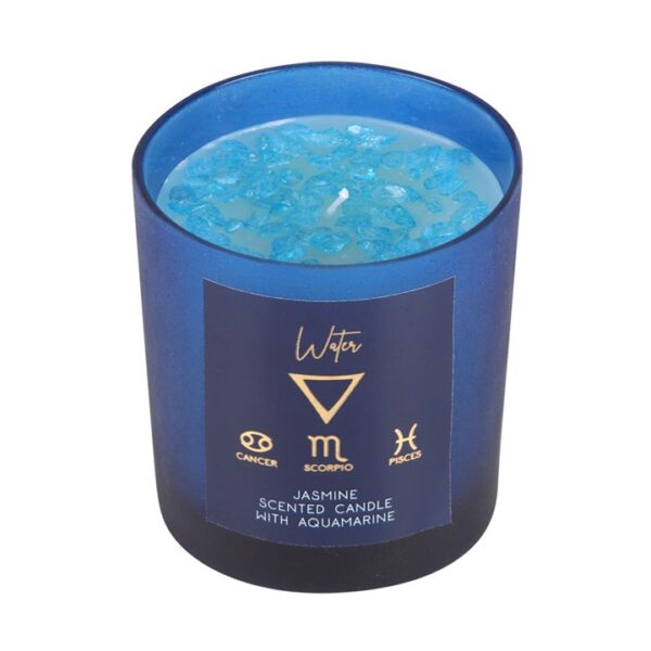 Water Element Jasmine Crystal Chip Candle