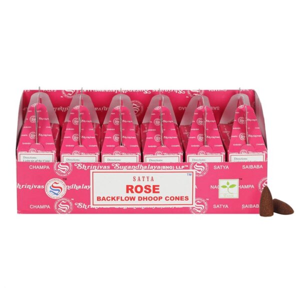 Set of 6 Packets of Satya Rose Backflow Dhoop Cones