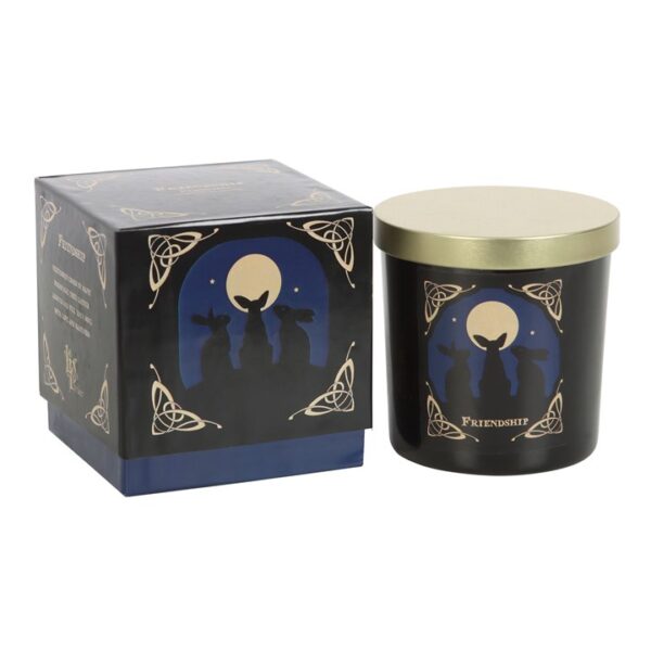 Moon Gazing Hares Friendship Candle by Lisa Parker