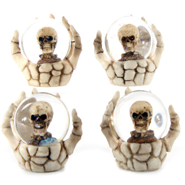 Skeleton Hand and Skull Snow Globe