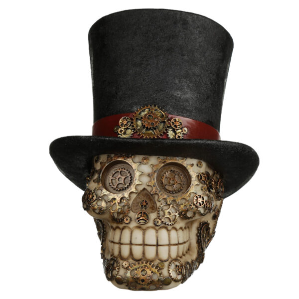 Fantasy Steampunk Skull Ornament - Top Hat